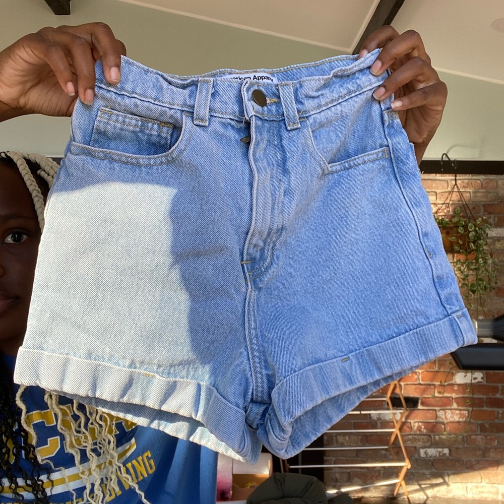 American Apparel cuffed jean shorts